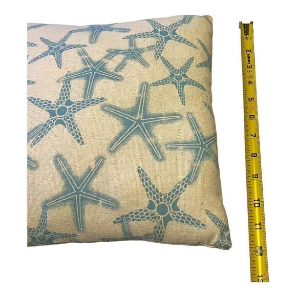 Nautical Throw Pillow Set of 2 Decorative 12" Seashell Starfish Beach House - Picture 6 of 6